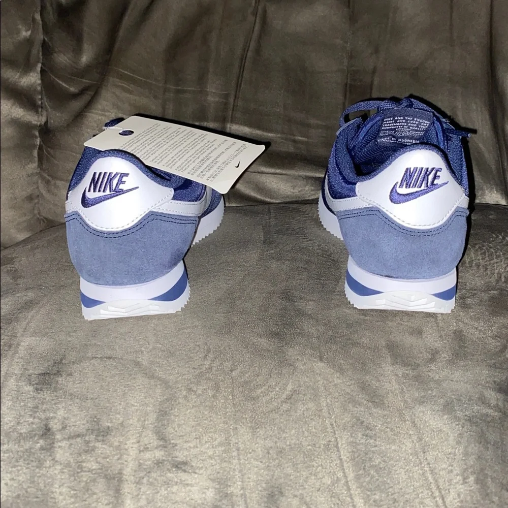 Nike Satin Cortez Sneakers in Navy & White - Picture 5 of 11